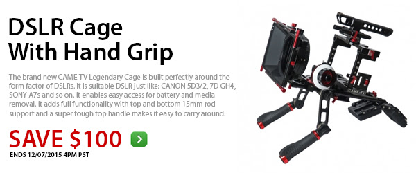 CAME-TV DSLR Cage W/ Hand Grip For GH4 & SONY A7s & 5D Mark III