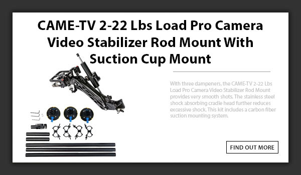 CAMETV 2-22 Lbs Load Pro Camera Video Stabilizer Rod Mount With Suction Cup Mount
