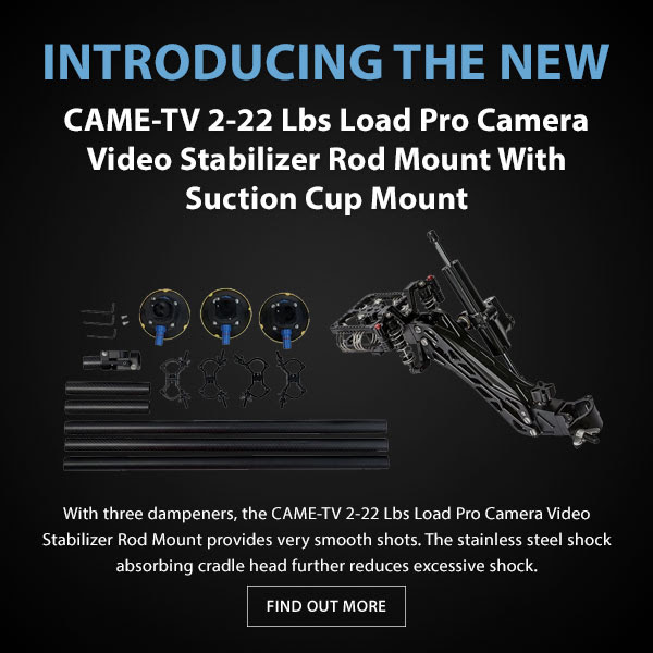 CAME-TV 2-22 Lbs Load Pro Camera Video Stabilizer Rod Mount With Suction Cup Mount