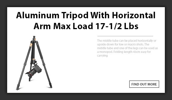 CAMETV Aluminum Tripod With Horizontal Arm