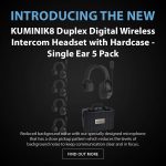 New Product - CAME-TV KUMINIK8 Duplex Digital Wireless Intercom Headset with Hardcase - Single Ear 5 Pack