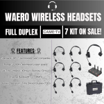 CAME-TV WAERO Duplex Wireless Headset Communication System - 7 Pack On Sale!
